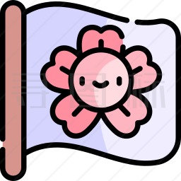 樱花旗帜图标