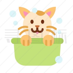 洗澡的猫咪图标