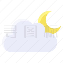 多云的夜晚图标