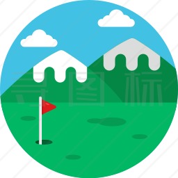 高尔夫的旗帜图标