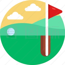 高尔夫的旗帜图标