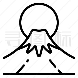富士山简笔画风景图片