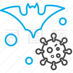 蝙蝠与病毒图标