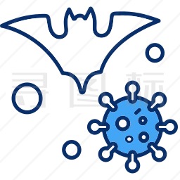 蝙蝠与病毒图标
