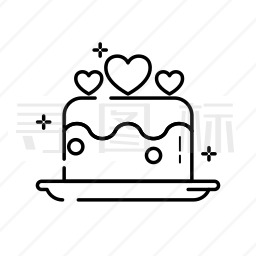 心形蛋糕图标