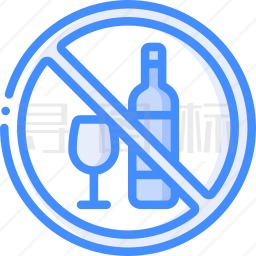 馆内禁止饮酒图标