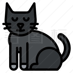 黑色的猫图标