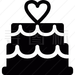 用心装饰的结婚蛋糕图标