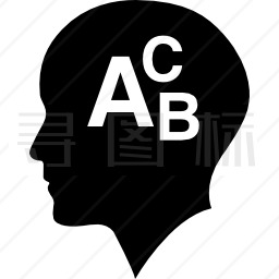 秃头字母字母ABC图标