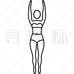 女子站立练习瑜伽伸展姿势图标