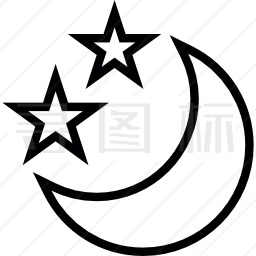 Moon和两颗星星图标