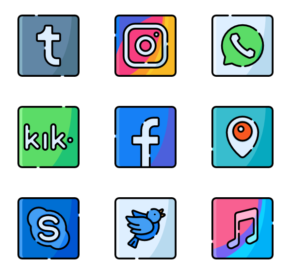 社交媒体徽标图标