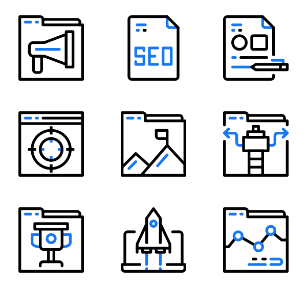 SEO与营销图标