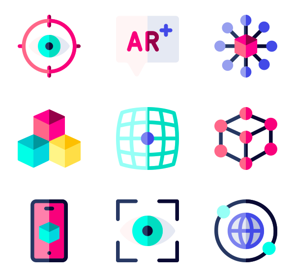 虚拟和增强现实图标
